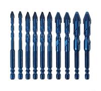 ZiStarlilife Juego de brocas excéntricas de 10 piezas con estuche para vidrio, metal, madera, azulejos, ladrillo, plástico, aleación de acero autocentrante, brocas de acero de 6 a 12 mm, vástago