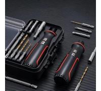 ZiStarlilife Juego de destornilladores eléctricos 15 en 1 con 6 ajustes de par de torsión Chuck de liberación rápida modos hacia adelante y hacia atrás de seguridad, aleación de acero, diseño compacto