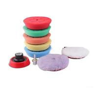 ZiStarlilife Juego de esponjas de pulido de 9 piezas de 80 mm con textura suave para detalles de coche, encerado y pulido, kit de almohadillas de lana reutilizables lavables para el cuidado automotriz