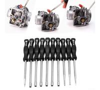 ZiStarlilife Juego de herramientas de ajuste de carburador de motocicleta, 10 piezas, kit de destornilladores de afinación de carburador, material de acero inoxidable negro plateado para mantenimiento