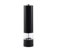 ZiStarlilife Juego de molinillos eléctricos de sal y pimienta, molinillo operado con grosor ajustable y diseño de recambio transparente, blanco y negro, ideal para cocinar en casa y mesa de comedor