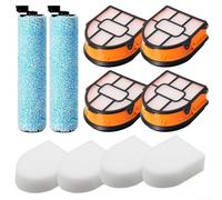ZiStarlilife Kit de filtro y rollo de cepillo, para Shark WD161 WD261 AW261 y para HYDROVAC, para aspiradora MESSMASTER en húmedo y seco, espuma lavable para limpieza profunda de suelos duros y