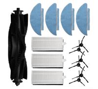 ZiStarlilife Kit de piezas de repuesto de 10 piezas para Cecotec para CONGA 7490 para GENESIS para X-TREME Robot Aspirador con cepillo principal, cepillos laterales, almohadillas de fregona, filtro