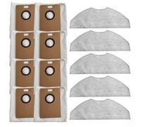 ZiStarlilife Kit de trapeador + bolsas de polvo RVA301 RVA202 compatible con Tapo RV30 MAX Plus, para Tapo RV20 MAX Plus mejora la eficiencia del vacío, 5 paños de fregona + 8 bolsas de polvo