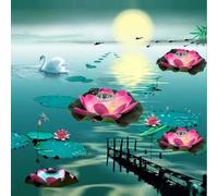 ZiStarlilife Lámpara de loto flotante alimentada por energía solar para estanque, piscina, jardín, luz de plástico impermeable al aire libre, diseño único que atrae la vida silvestre, 28 cm (4)