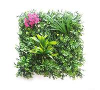 ZiStarlilife Paneles de pared de plantas artificiales de flores vivas, 50 x 50 cm, paneles de seto de hojas artificiales, telón de fondo, pared de césped verde para decoración, valla de privacidad,