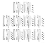 ZiStarlilife Paquete de 10 cerraduras de marco de ventana con tornillos de aleación de zinc, cerraduras de media luna para ventanas correderas, accesorios de seguridad para ventanas de aluminio y