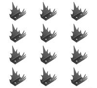 ZiStarlilife Paquete de 12 picos de seguridad para valla de seguridad, disuasorio de pared para intrusos, protección de límites de jardín, color negro, 19 x 8 x 7 cm
