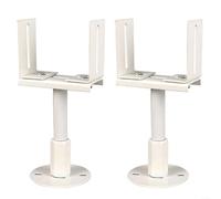 ZiStarlilife Paquete de 2 soportes de radiador de aluminio ajustables para soporte de calefacción vertical de hierro fundido, soporte de pie resistente a salpicaduras de sal, color blanco de 36 a 50