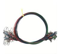 ZiStarlilife Paquete de 20 cables de pesca de acero de 125 libras resistentes con broche giratorio recubierto de nailon antimordeduras para agua salada, agua dulce, gran juego, curricán, surf