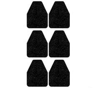 ZiStarlilife - Paquete de 6 tapetes para orinal para hombre, almohadillas de goma antideslizantes con fieltro de pelo corto para minimizar y proteger los zapatos, color negro, 1712 x 2165 pulgadas