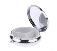 ZiStarlilife Pastillero creativo organizador semanal compacto para vitaminas, diseño abierto de primavera, estuche de viaje plateado, 5,6 x 4,1 cm (B)