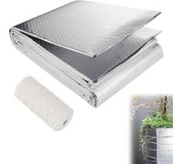 ZiStarlilife Película de burbujas de aluminio de doble cara con aislamiento de plantas, protección contra heladas, impermeable, resistente a los impactos, para plantas en macetas de interior y