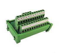 ZiStarlilife Placa divisora de bloque de terminales de distribución de energía de 2 entradas y 12 salidas con capacidad de 25 A y montaje en riel DIN para sistemas PLC, controles de motor, paneles