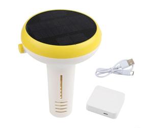 ZiStarlilife Probador solar inteligente de calidad del agua para piscina, monitor de salinidad de pH ORP 7 en 1 con alertas de aplicación, sensor inalámbrico IP67 para seguimiento de datos en tiempo