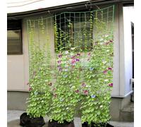 ZiStarlilife Red de enrejado de polietileno de 10 x 10 cm, soporte de jardín para plantas trepadoras, tomates, uvas, frijoles, guisantes, crecimiento vertical, verde, 1 pieza (2,7 x 5 m)