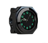 ZiStarlilife Reloj de motocicleta, reloj de cuarzo para manillar de motocicleta, resistente al agua, que brilla en la oscuridad, reloj digital de instrumento, mini reloj (negro)