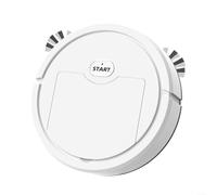 ZiStarlilife Robot aspirador 3 en 1, vaciado automático, robot para HOOVER, 18 × 18 × 5.6 cm, batería recargable USB de 300 mAh con cepillos dobles para limpieza de pisos domésticos (blanco)
