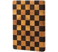 ZiStarlilife Tabla de cortar de ébano y madera de caucho con patrón de tablero de ajedrez, corte grueso de doble cara para superficie, empalme sin costuras, agarre cómodo, acabado apto para alimentos