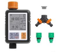 ZiStarlilife Temporizador de riego digital automático con doble salida y horario de riego personalizable para sistema de manguera de jardín, conexión de 3/4 pulgadas, resistente al agua IPX5