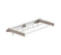 ZiStarlilife Tendedero de ropa montado en la pared de 70 cm, plegable, de metal, con 2 varillas y 5 ganchos, ahorro de espacio, colgador de lavandería retráctil para baño, cocina, balcón, interior y