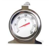 ZiStarlilife Termómetro de horno de acero inoxidable grande para indicador de temperatura DIAL de 0 a 300 °C, resistente al calor, para hornear, asar, cocinar, color plateado