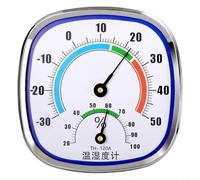 ZiStarlilife Termómetro higrómetro montado en la pared con ABS y lente de vidrio, grande para dial para lecturas fáciles, medidor de temperatura y humedad interior y exterior, no requiere batería