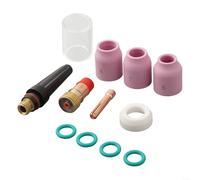 ZiStarlilife TIG - Antorcha para kit de lentes de gas STUBBY 17GL332 de 3/32 pulgadas con copas de boquilla de alúmina #6#7#8 y aislante compatible con Lincoln PTA-17/18/26, para Miller Diamondback