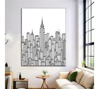 ZISTRCBAO Arte De Pared En Lienzo Arquitectura Urbana Lineal, Minimalismo Cuadros De Salon Para Dormitorio 50×70 cm, Pósteres Sin Marco Para El Hogar Comedor Decor De La Pared