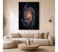 ZISTRCBAO Cuadro Lienzo Espacio Galaxia Espiral, Universo Astronómico Realista Sobre Lienzo Moderno Cuadros Pared Salón Comedor Dormitorio Arte Contemporáneo Impresión 30×40 cm, Negro
