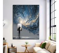 ZISTRCBAO Cuadro Sobre Lienzo Arte De Pared Galaxia Espiral Caballete 40×50 cm, Estilo De Arte Abstracto Moderno Cuadros Pared Salón Comedor Dormitorio Arte Contemporáneo Impresión