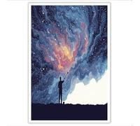 ZISTRCBAO Cuadro Sobre Lienzo Cielo Estrellado Artista, Arte Vertical De Pared, Ilustración Abstracta Del Universo Lienzo Póster Para Dormitorios Pasillo Decoracion Pared Casa 40×50 cm, Sin Marco