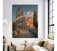 ZISTRCBAO Cuadro Sobre Lienzo Coliseo Romano, Sitio Histórico En Lienzo,Laminas Decorativas Pared Sin Marco, Decoración Para Sala Dormitorio Cocina Baño Oficina Pasillo 30×40 cm