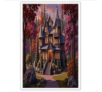 ZISTRCBAO Cuadro Sobre Lienzo Victoria Forest Manor, Arte Vertical De Pared, Estilo Romántico Fantástico Lienzo Póster Para Dormitorios Pasillo Decoracion Pared Casa 80×120 cm, Sin Marco