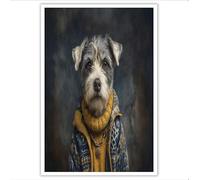ZISTRCBAO Cuadros Decoracion Perro Con Abrigo, 70×100 cm Grandes Laminas Decorativas Pared Dormitorios, Lienzos Decorativos Pared Retrato Antropomórfico De Un Animal Wall Art Comedor Pasillo