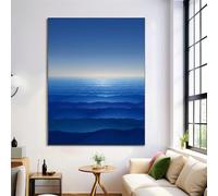 ZISTRCBAO Cuadros Decoracion Salon El Cielo Marino Se Funde En Un Solo Color. 70×100 cm, Lienzo Imágenes Murales Paisaje Minimalista, Pintura Mural Decoración De Pared Habitación Decoración De Pared