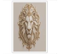 ZISTRCBAO Lienzo Decorativo Cabeza De León Escultura Para Pared, Póster Relieve Clásico Europeo 40×50 cm Decoración Del Hogar Y La Oficina Para Sala De Estar, Dormitorio