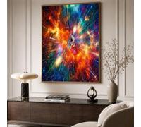 ZISTRCBAO Lienzos Decorativos Astronauta Nebulosa 80×120 cm, Lienzo, Cuadros De Pared Espacio De Ciencia Ficción, Decoración Rojo Anaranjado Para El Hogar Para Dormitorio, Sala De Estar