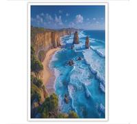 ZISTRCBAO Lienzos Decorativos Costa De Los Doce Apóstoles 80×120 cm Sin Marco Cuadro Sobre Lienzo Magnífico Paisaje Natural, Arte De La Pared Para El Cuarto De Sala De Estar Del Dormitorio