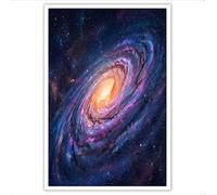 ZISTRCBAO Lienzos Decorativos Galaxia Espiral Elíptica 40×50 cm, Lienzo, Cuadros De Pared Un Universo Bellamente Realista, Decoración Púrpura Para El Hogar Para Dormitorio, Sala De Estar
