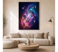 ZISTRCBAO Lienzos Decorativos Nebulosa Espiral Galaxia 70×100 cm, Lienzo, Cuadros De Pared Universo De Fantasía, Decoración Azul Para El Hogar Para Dormitorio, Sala De Estar