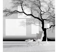 ZISTRCBAO Papel Pintado De Seda Árbol Muerto En Forma De Bloque, Papel Tapiz Fotográfico Minimalismo Para Salón Dormitorio Oficina Pared De Fondo De TV 350x256cm