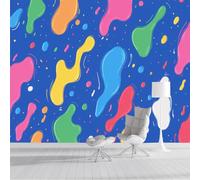 ZISTRCBAO Papel Pintado Panorámico 3D Salpicaduras De Pintura De Colores 300x210cm, Papel Pintado De Seda, Arte Pop Retro, Decoración De Pared, Salón, Dormitorio, Oficina, Pasillo