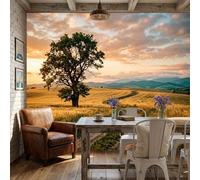 ZISTRCBAO Papel Pintado Panorámico Italia Caminos Rurales, Fotomural Moderna 3D 200x140cm Papel Pintado Decoración Hogar Paisaje Natural Realista Para Salón Dormitorio, Marrón