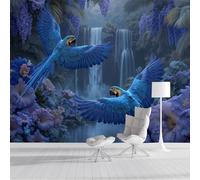 ZISTRCBAO Papel Pintado Pared Cataratas Del Loro 150x105cm, Fondo De Pantalla Seda Jungla Tropical Para Decoración De Paredes Sala Cuarto Oficina Salón, Azul