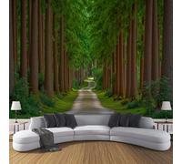 ZISTRCBAO Papel Pintado Pared Panorámico Senderos Forestales 400x280cm, Papel Tapiz Fotográfico Seda Paisaje Natural Para Salón Dormitorio Oficina Pared De Fondo De TV, Verdor