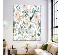 ZISTRCBAO Pintura De Plantas Florales Sobre Lienzo, Elegancia Vintage Pósters De Arte De Pared, Art De Pared Rosa Claro, Decoración Para El Hogar Sala De Estar Hotel 70×100 cm Sin Marco