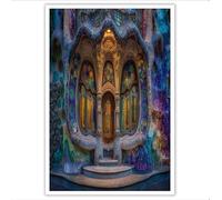 ZISTRCBAO Quadro Su Tela Barcelona Arquitectura De Mosaico - Decorazione Murale Estilo De Ciudad Fantástica - Stampa Artistica Su Canvas per Soggiorno Camera Ufficio 60×90 cm