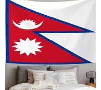 ZISTRCBAO Tapices De Pared Tapisserie 150x130cm, Tapiz Bandera De Nepal, Tapiz Exhibición Del Orgullo Nacional Microfibra Decoración De Pared Para Comedor Corredor Balcón Salón Apartamento