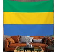 ZISTRCBAO Tapiz De Bandera De Gabón, Patrimonio Cultural Para Colgar En La Pared De Dormitorio, Sala De Estar, Habitación O Decoración Del Hogar 230x180cm